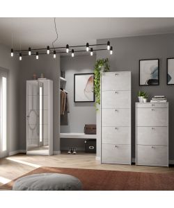Sarmog Scarpiera con Specchio Open Kit - Colore Cemento 190 cm