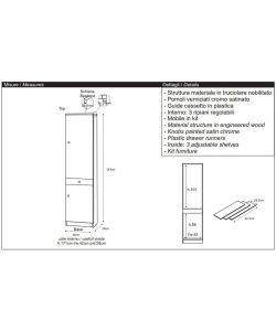 Sarmog Mobile Multiuso Bianco Liscio - 183 cm Elegante e Pratico