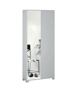 Sarmog Armadio 2 ante bianco fiammato con specchio 83x29x190 cm