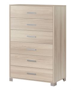 Sarmog Cassettiera 6 Cassetti Olmo Chiaro - 124h x 70l x 41 CM