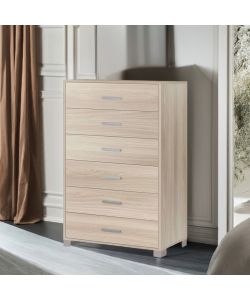 Sarmog Cassettiera 6 Cassetti Olmo Chiaro - 124h x 70l x 41 CM