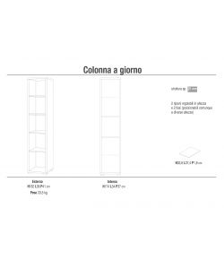 Sarmog Colonna a Giorno DOUBLE in Truciolare Nobilitato - Ossido Bianco