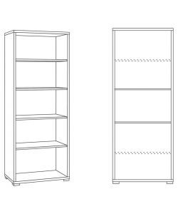 Sarmog Libreria a Giorno DOUBLE in Truciolare Nobilitato - Ossido Bianco