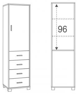 Sarmog Quadrante Mobile Colonna Bianco Fiammato - 183x50x41 cm