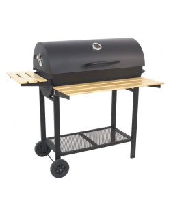 C&BBQ Barbecue Rettangolare a Carbone con Mensola Laterale Nero 109x71,5x102,5 cm