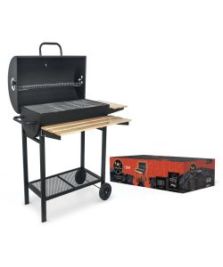 C&BBQ Barbecue rettangolare con mensola laterale 106x64x94 cm acciaio