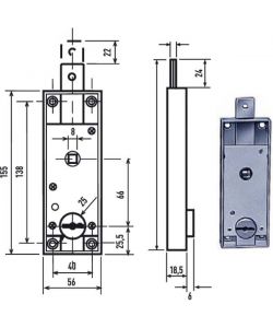 Serratura per porte basculanti 1640 Potent
