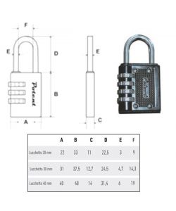 Lucchetto Lega Mm 40 Combinazione Potent