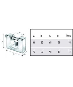 Lucchetto Corazzato Mm 60 Serrande Ka Potent