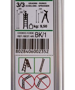 Facal Scala Multiuso Telescopica Alluminio 3+3 Gradini - h 92-288 cm