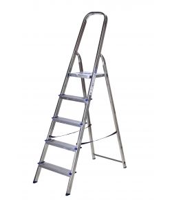 Scala in alluminio con rampa 5 gradini