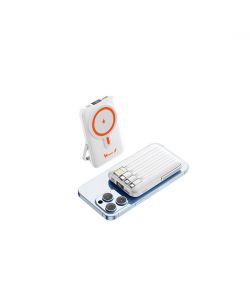 Vinco Power Bank 10000mAh Wireless Magsafe Bianco - Ricarica Rapida Portatile