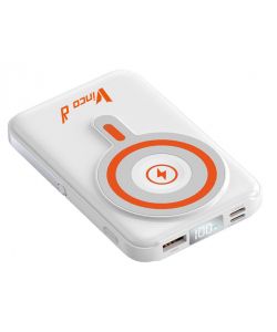 Vinco Powerbank magnetico 10.000 mAh Bianco con ricarica wireless