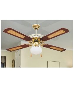 Kooper Windy Ventilatore da Soffitto Marrone - 4 Pale in Legno diametro 130 cm