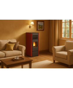 Punto Fuoco Stufa a Pellet Canalizzata Agata - 15,4kW - Rossa