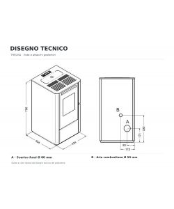 Stufa a Pellet Thelma Nera 9,5 kW Classe A+ Punto Fuoco