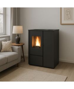 Punto Fuoco Stufa a Pellet Slim Carmen - Nero - 8 kW - 624x302x795 mm