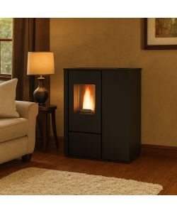 Punto Fuoco Stufa a Pellet Slim Carmen - Nero - 8 kW - 624x302x795 mm