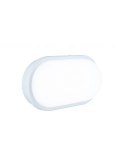 Plafoniera Shelly led ovale bianca da esterno 17,6 x 27,1 cm