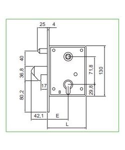 Serratura Fiam per porte e cancelliI 50 mm