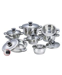 Bavaria Batteria di Pentole Blumenthal - Set 12 Pezzi Acciaio Inox