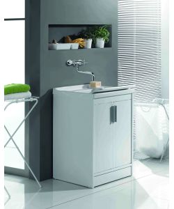 G&S Garofalo Mobile Lavatoio Resina 60x50x86 cm Bianco - 32 Lt - Interno/Esterno