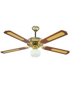Ventilatore Soffitto 4 Pale Marrone 128cm 65W con Luce e Telecomando
