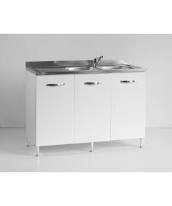 Sottolavello 120 cm 2 vasche dx bianco