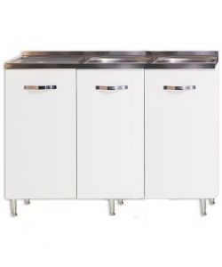 Sottolavello Bianco 120 cm con Doppia Vasca e Sgocciolatoio - Ideale per Cucine Modulari