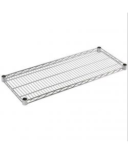 Archimede Ripiano in Filo d'Acciaio Cromato 61 x 46 cm - Salvaspazio Grigio