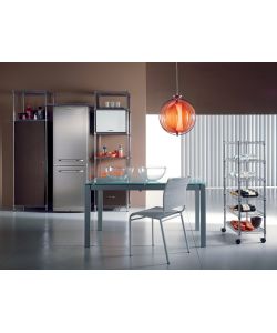 Archimede Ripiano in Filo d'Acciaio Cromato 46 x 91 cm - Sospeso