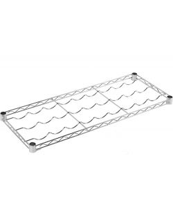 Archimede Ripiano Portabottiglie Cromato 91x36 cm per 9 Bottiglie