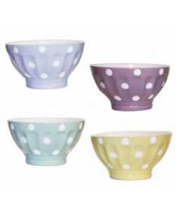 Borella Scodella Porcellana Colorata a Pois Bianchi - 550 cc - 13 cm