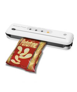 Macom Macchina Sottovuoto 110W Bianca/Nera con Funzione Taglio e Sigillo