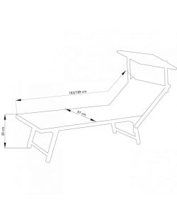 Lettino Mare in Alluminio Blu - 185x61 cm - Con Tetto Parasole