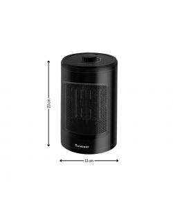 Syntesy Termoventilatore Ceramico Nero Satellite 1200W - 13x23 cm