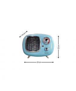 Syntesy Termoventilatore Ceramico Radio Turchese 1500W - 29x14x23 cm