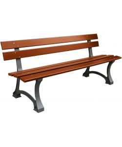 Panchina da Giardino in Ghisa e Legno Vette - Bronzo/Teak Scuro - 150 cm