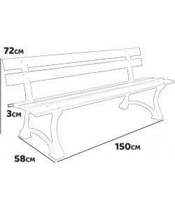 Panchina da Giardino in Ghisa e Legno Vette - Bronzo/Teak Scuro - 150 cm