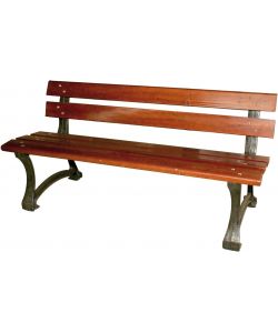 Panchina da Giardino in Ghisa e Legno Vette - Bronzo/Teak Scuro - 150 cm