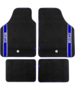 Set completo 03763 tappetini universali moquette auto blu quattro pezzi