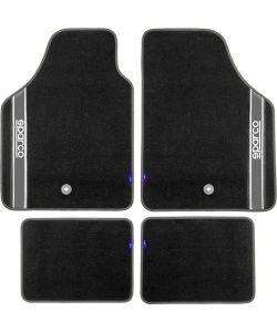Set completo 03763 tappetini auto moquette universali quattro pezzi argento