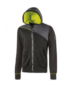 U-POWER Felpa da Lavoro Uomo Jupiter Black Carbon TG. S con Cappuccio