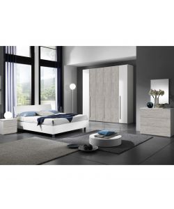 MCS Mobili Letto Matrimoniale Easy Bianco 203x170x85 cm