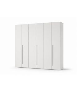 Mcs Mobili Armadio Easy 6 Ante Bianco Frassinato - 244x53x244 cm