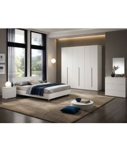 Mcs Mobili Armadio Easy 6 Ante Bianco Frassinato - 244x53x244 cm