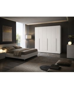 Mcs Mobili Armadio Easy 6 Ante Bianco Frassinato - 244x53x244 cm