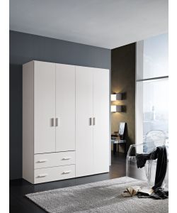 Armadio bianco 4 ante e cassetti