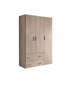 Mcs Mobili Armadio 3 Ante e 2 Cassetti color Olmo - 123x53x185 cm