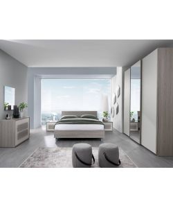 MCS Comodino Pianosa 2 cassetti Grigio Reina e Cenere 51,4x36x40,7 cm